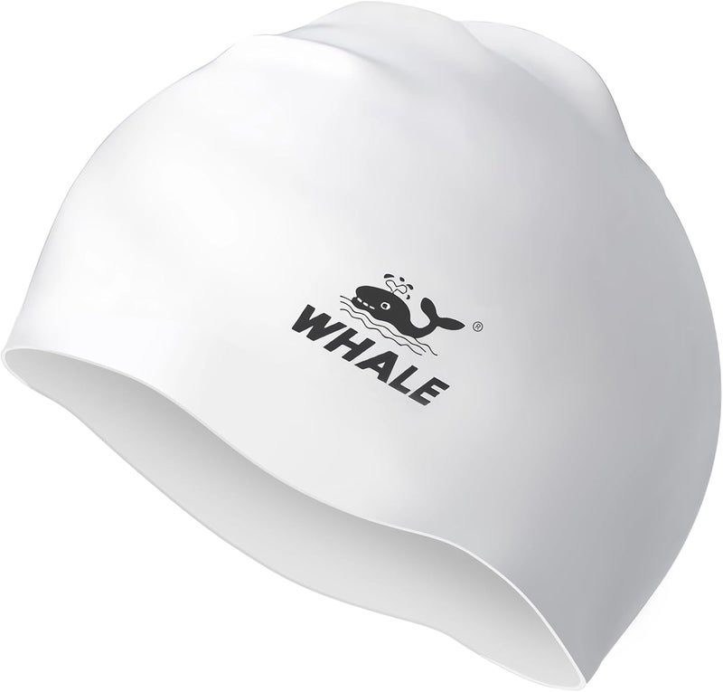 Whale Extra Large Swim Cap for Women Men Non-Slip, High Elasticity Keeps Hair Dry Unisex Large Size Suitable for Long Hair, Curly Hair and African Dreadlocks - Image 1